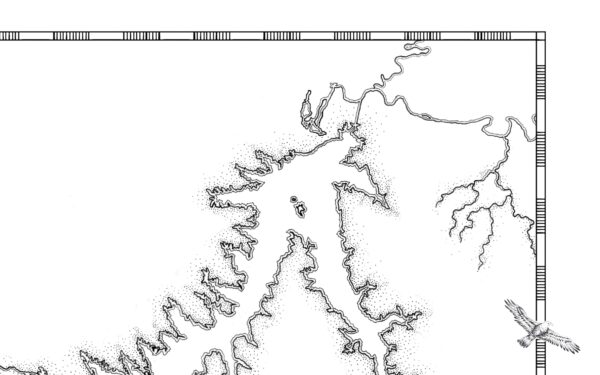 fort peck lake map wall art